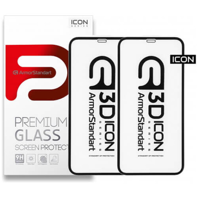 Защита экрана (стекло) Armorstandart Icon 3D для Apple iPhone 15 Pro Max Black (ARM68216)