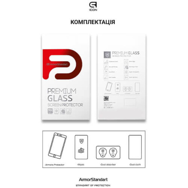 Защита экрана (стекло) ArmorStandart Pro 3D для Apple iPhone 15 Pro Black (ARM68219)
