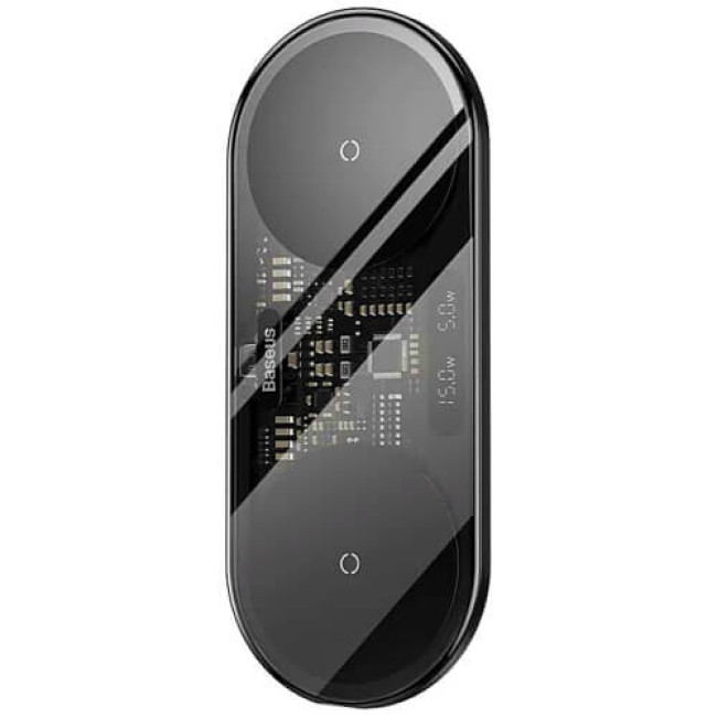 Беспроводное ЗУ Baseus Digital LED Display 2-in-1 Wireless Charger Universal Version 20W Black (WXSX010101)
