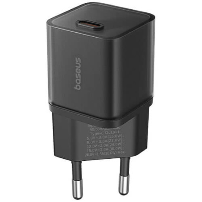 Зарядное устройство Baseus GaN5S Fast Charger 1C 30W EU (P10162504113-00) Cluster Black
