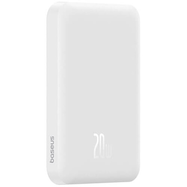 Дополнительный аккумулятор Baseus Magnetic Mini Wireless Fast Charge 5000mAh 20W с кабелем Stellar White (P10022107223-00)