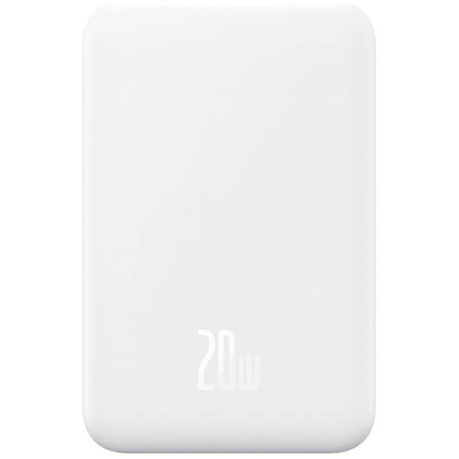 Дополнительный аккумулятор Baseus Magnetic Mini Wireless Fast Charge 5000mAh 20W с кабелем Stellar White (P10022107223-00)