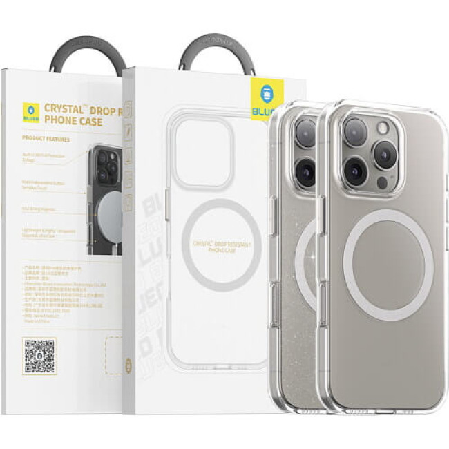 Чехол Blueo Crystal Drop PRO Resistance Case для iPhone 16 Pro with MagSafe Transparent (B41-I16PTR)