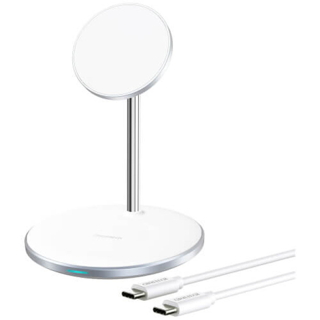 Беспроводное ЗУ Choetech Magnetic 2 in 1 magnetic Wireless Charging Stand White (T581-F)