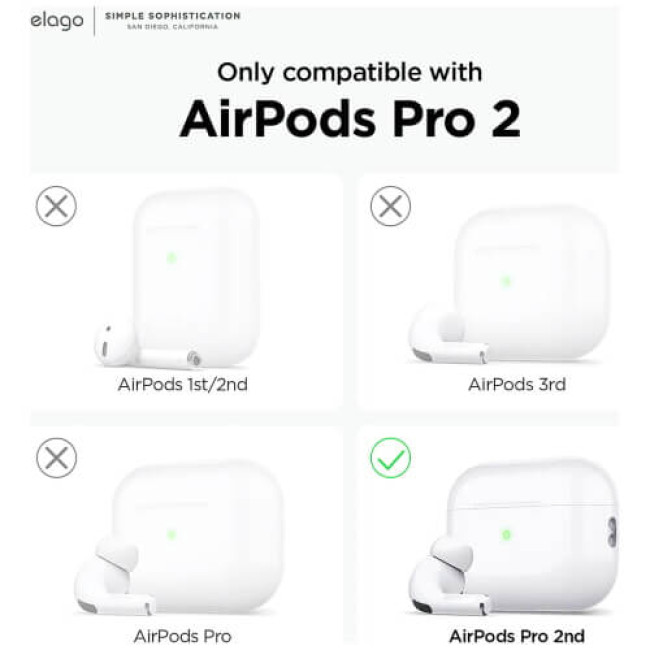Чехол Elago Silicone Hang Case Lavender для Airpods Pro 2nd Gen (EAPP2CSC-ORHA-LV)