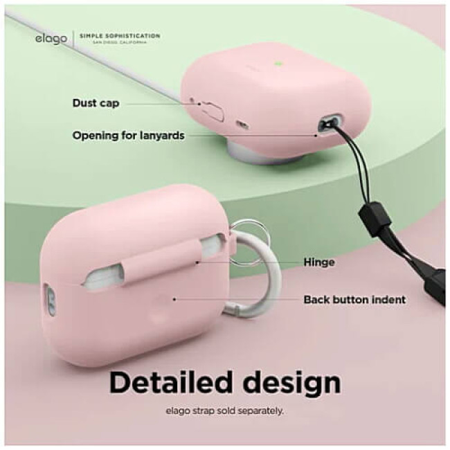 Чехол Elago Silicone Hang Case для AirPods Pro 2 Lovely Pink (EAPP2SC-HANG-LPK)
