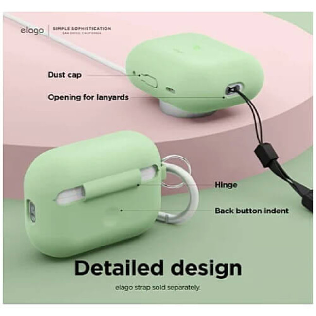Чехол Elago Silicone Hang Case для AirPods Pro 2 Pastel Green (EAPP2SC-HANG-PGR)