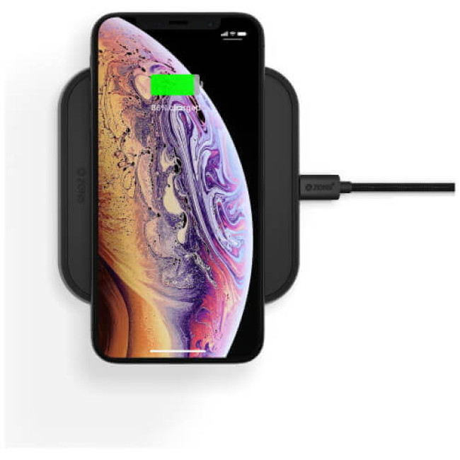 Беспроводное ЗУ Zens Single Aluminium Wireless Charger Black with USB-C 18W PD Wall Charger (ZESC14B/00)