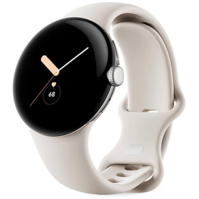 Смарт-часы Google Pixel Watch Polished Silver Case/Chalk Active Band
