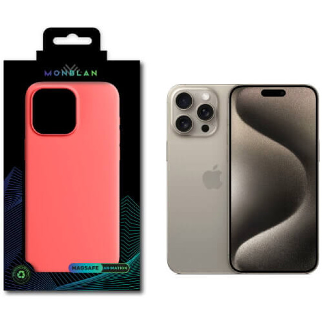 Чехол Monblan Magnetic Silicone MagSafe для iPhone 15 Pro Guava
