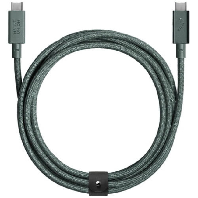 Кабель Native Union Belt Cable USB-C/USB-C Pro 240W Slate Green (2.4 m) (BELT-PRO2-GRN-NP)