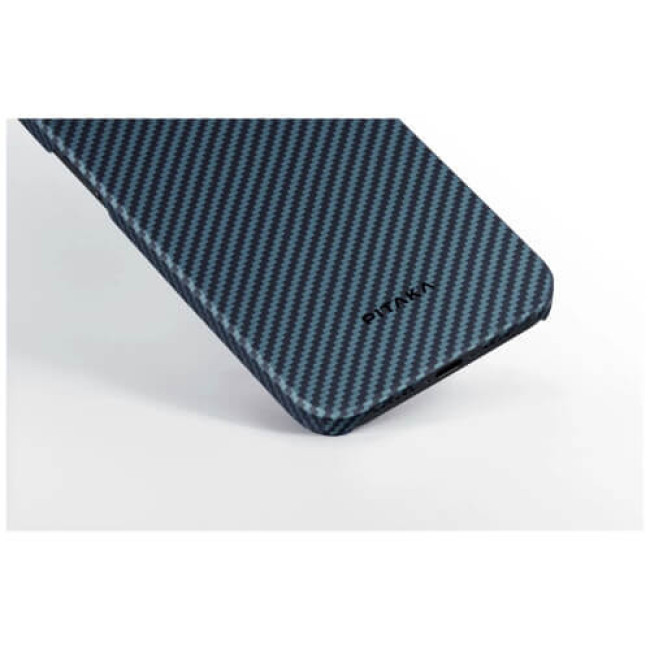Чехол Pitaka MagEZ Case 4 для iPhone 15 Pro Twill 1500D Black/Blue (KI1508P)