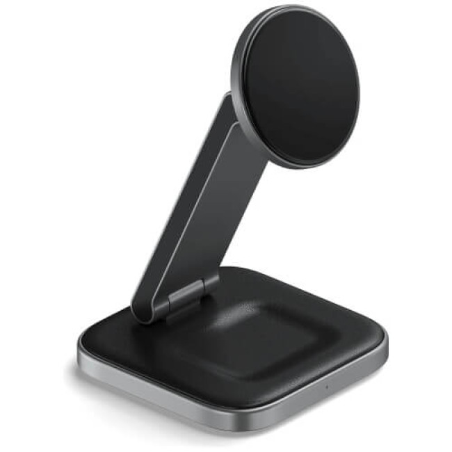 Беспроводное ЗУ Satechi 2-in-1 Foldable Qi2 Wireless Charging Stand Space Gray (ST-Q21FM)