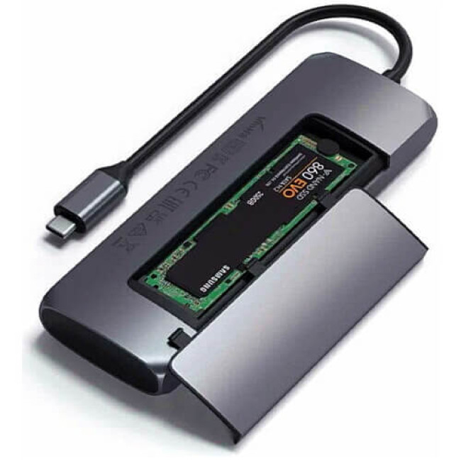 Адаптер Satechi Aluminum Type-C Hybrid Multiport Adapter Space Gray (ST-UCHSEM)