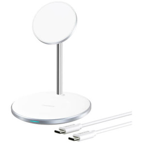 Беспроводное ЗУ Choetech Magnetic 2 in 1 magnetic Wireless Charging Stand White (T581-F)