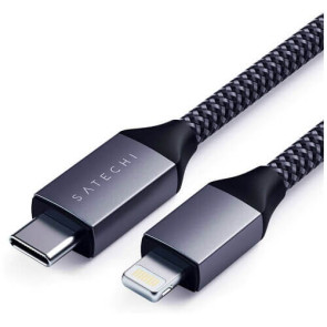 Кабель Satechi USB-C/Lightning Cable Space Gray (1.8 m) (ST-TCL18M)
