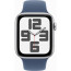 Apple Watch SE 2 2024 GPS 44mm Silver Aluminium with Denim Sport Band S/M (MXEQ3)