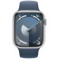 Apple Watch Series 9 41mm Silver Aluminium with Storm Blue Sport Band S/M (MR903)