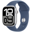 Apple Watch Series 10 GPS + Cellular 46mm Silver Aluminium with Denim Sport Band S/M (MWY03)