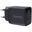 Зарядное устройство Choetech 35W GaN Dual USB-C Display Wall Charger Black (PD6051-BK)