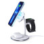 Беспроводное ЗУ Choetech Magnetic 3 in 1 magnetic Wireless Charging Stand White (T585-F)